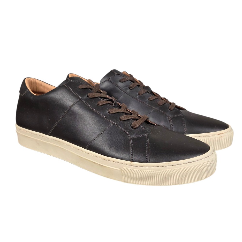 GREATS Brooklyn Mens Sz 14 The Royale Dark Brown‎ Leather Shoes Sneakers Italy